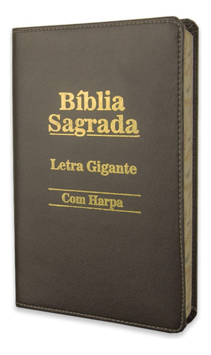 Bíblia Sagrada Letra Gigante Luxo - Marrom - C/ Harpa Cristã, De João Ferreira De Almeida., Vol. Único. Editorial Cpp, Capa Dura, Edição Revista E Corrigida Em Português, 2021