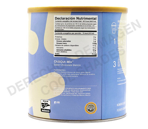 Polvo Para Preparar Bebidas Chill Out 2kg Chocolate Blanco