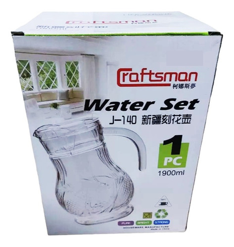 Jarra De Vidrio 1.9 Lt Con Tapa - Crastsman