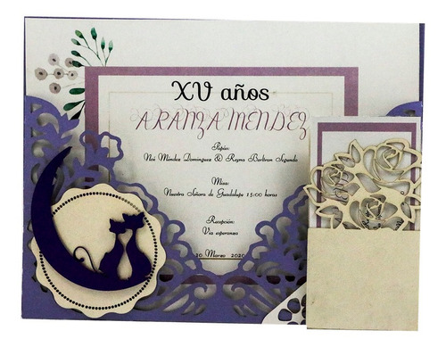 Invitación Xv Años Personalizada Original 80pz Mod.xv024