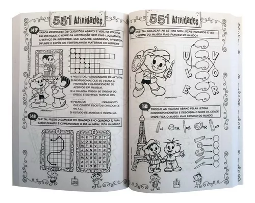 Jogo Ligue os Pontos para Colorir - Turma da Mônica.