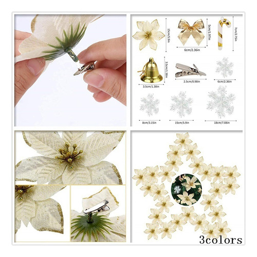 Flores De Navidad Flor Artificial Árbol Decoración Ornamento
