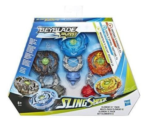 Conjunto 3 Beyblade Burst Slingshock - Elemento X - Hasbro