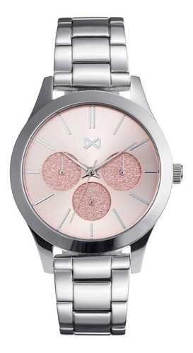 Reloj Mark Maddox Mujer De Lujo En Acero Color De La Correa Plateado Color Del Bisel Plateado Color Del Fondo Rosa