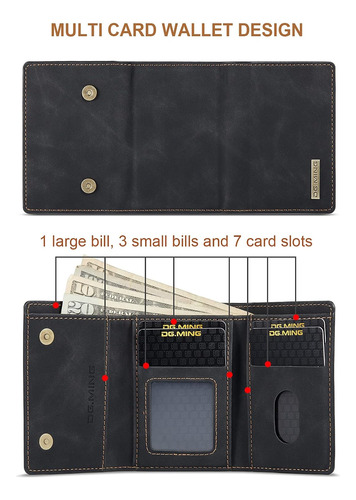 Capa De Celular Tipo Carteira Removível 2 Em 1 Para iPhone 1