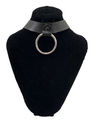 Gargantilla Choker Piel Liso Con Aro Cosplay,punk,gotico