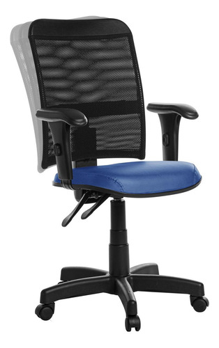 Cadeira Escritório Ergonômica Tela Com Braço Rv Cor:azul