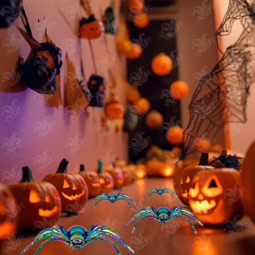 Pack De 50 Arañas De Plástico Realistas – De 2 Cm, Ideales Para Decoración De Halloween, Bromas Y Fiestas De Miedo