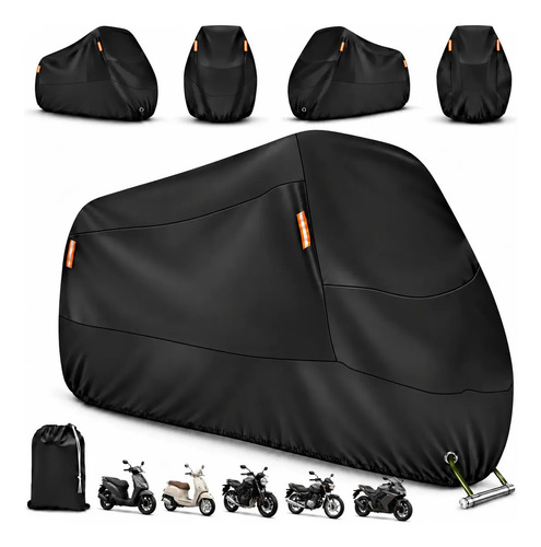 Funda Impermeable Protección Solar Para Moto Grueso 210d Negro MEXSOLTEC