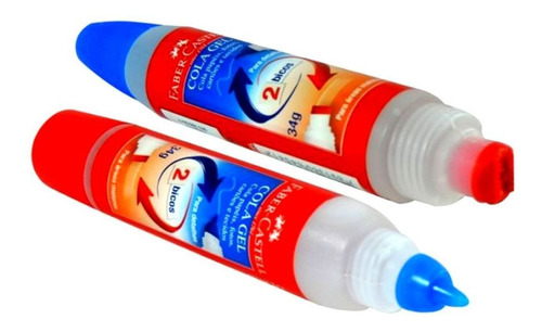 Cola Gel Faber Castell 2 Bicos Escola Artes Transparente Kit