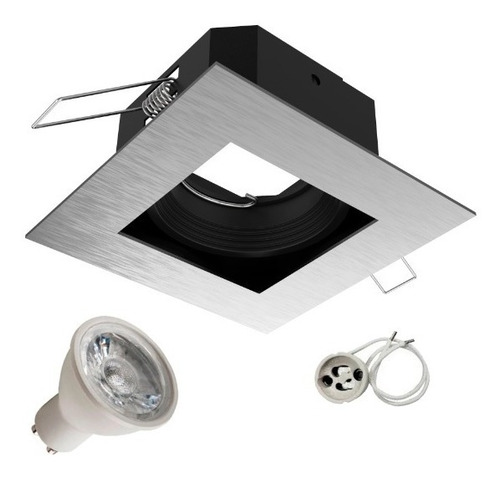 Spot Embutir Antideslumbrante Led 7w Acero Gu10 Luz Desing