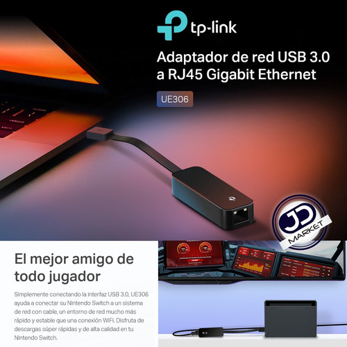 Tarjeta De Usb 3.0 A Rj45 Red Lan Gigabit, Tp-link Ue306