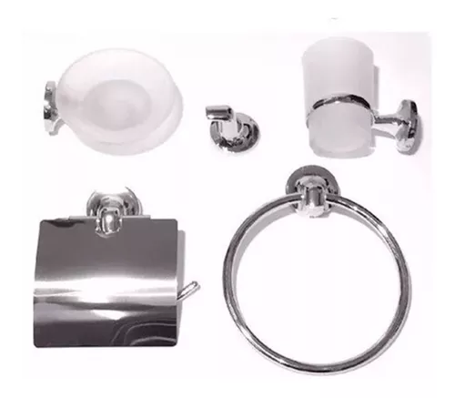 Set Accesorios de Baño 5 Piezas Cromadas Serie Royal