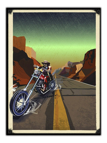 #1231 - Cuadro Decorativo Vintage - Ruta Moto Poster Retro