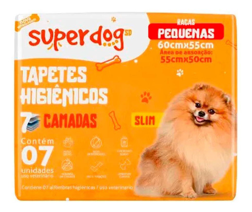 Tapete Higienico Para Raza Peq. Super Dog 7 Unidades