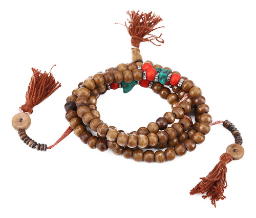 Pulsera Tibetana, Collar, Rosario, 108 Cuentas Naturales, Or