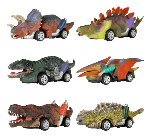 Dinobros Coches De Juguete De Dinosaurio, Paquete De 6 Jugu.