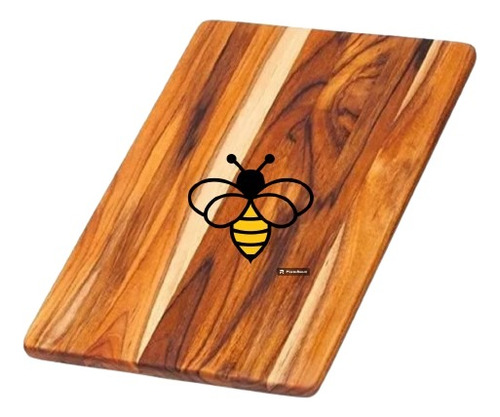 Tabla De Picar Madera Fina Teca 40x28 Cera Abeja