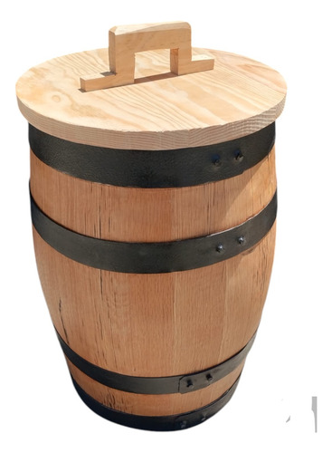 Barril Tepachero Madera Roble 5 Litros Beige