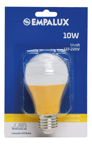 Lâmpada Led 10w Bivolt Luz Amarela E27 Empalux Cor da luz Amarelo 110V/220V