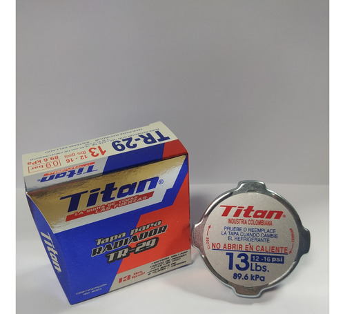 Tapa Para Radiador Titán Tr29 (13 Lbs)