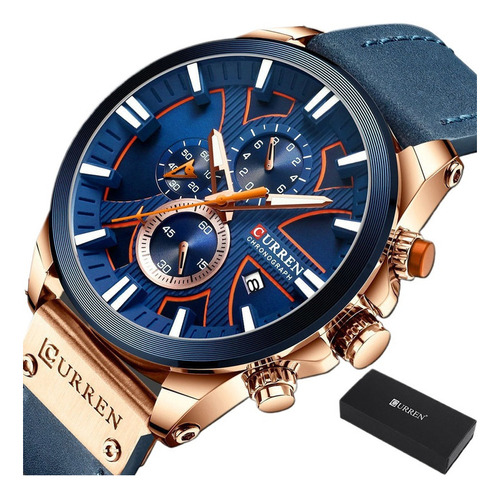 Reloj Luminoso Cronógrafo Clásico Curren 8346 Para Hombre