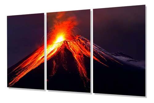 Cuadro Trip 60x90 Volcanes Erupcion Naturaleza Imponente