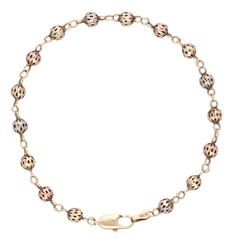 Pulsera De 14k Oro Tres Colores, 4.8 Gramos