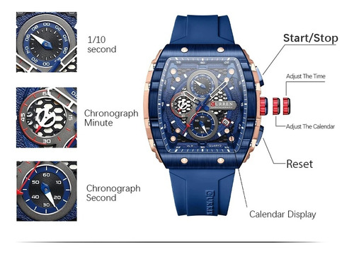 Reloj De Cuarzo Deportivo Curren Para Hombre Con Cronógrafo