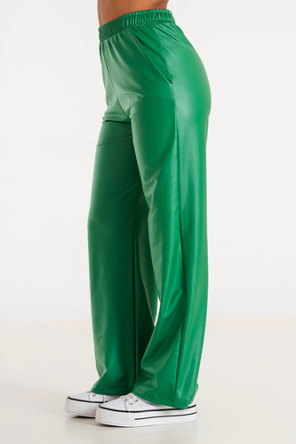 Pantalón Engomado Con Elástico En La Cintura Y Bolsillos