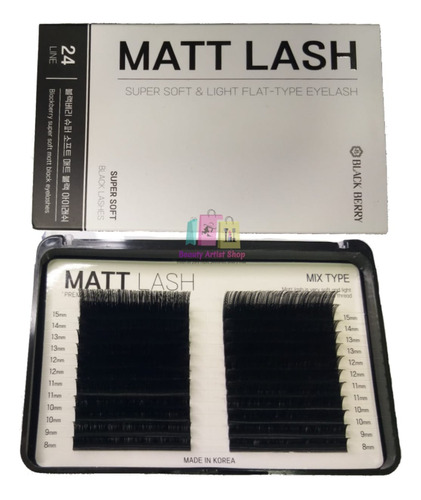 Ext. De Pestañas Profesionales Matt Lash, Mix, Black Berry