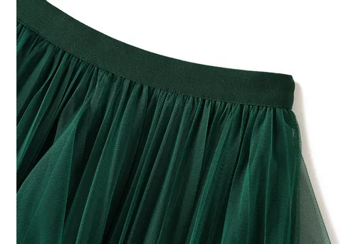 Falda De Tutú De Tul Plisada Asimétrica Para Mujer
