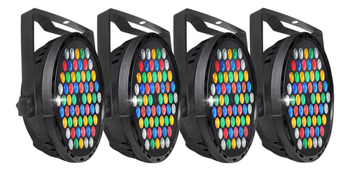 Kit 4 Refletor Canhão Led Par64 Rgbwa 60 Leds 5w Jdb-6053