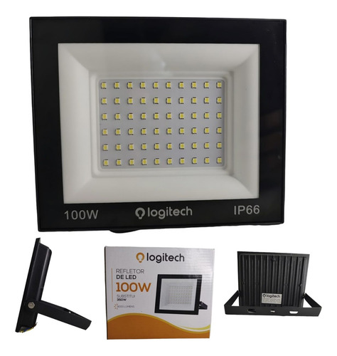 Refletor Led Kit 4 / 100w Prova De Água Ip66 Holofote 6500k