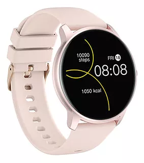 Smartwatch Redondo Sumergible Rosa Reloj Inteligente Nt16 Nictom
