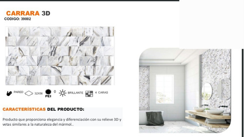 Vit Cerámica Colombiana Carrara 3d 32x56 