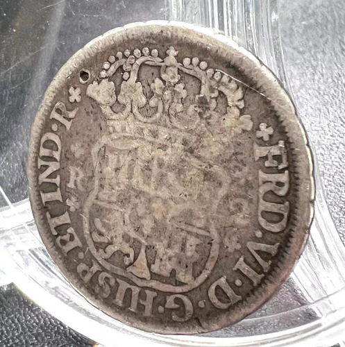 Moneda 2 Reales Columnaria Plata Original 1759 México Mo