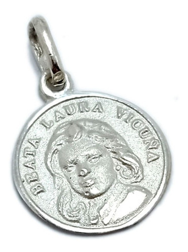 Medalla Beata Laura Vicuña - Plata 925 - Grabado - 16mm