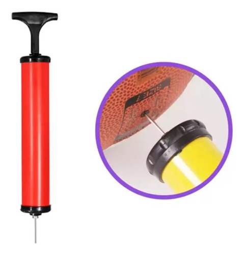 Bomba De Ar Manual Bico Encher Bola Futebol Portátil Futsal