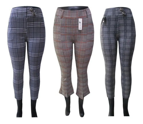 Pantalón De Vestir Licra Cuadrado (paquete De 3 Pzas.) | Envío gratis