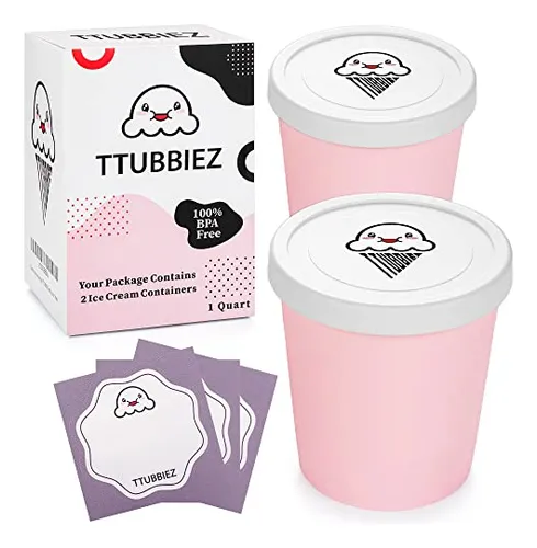 comprar Recipientes Para Helado Ttubbiez (2 Paquetes, 1 Cuarto De Ga