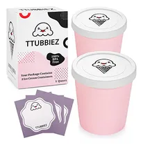 Comprar Recipientes Para Helado Ttubbiez (2 Paquetes, 1 Cuarto De Ga