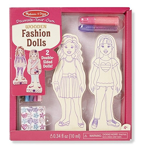 Kit De Muñecas De Moda Arte De Madera Melissa & Doug Decora 