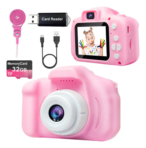 Camara De Selfies Para Niños Color Rosa Con Memoria De 32gb