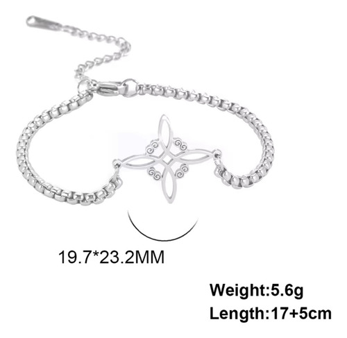 Pulsera Nudo De Bruja De Acero Inoxidable