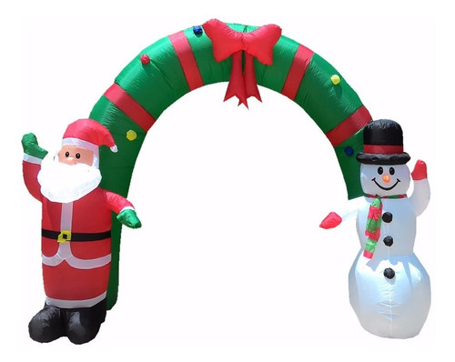 Papai Noel Natal Boneco De Neve Inflavel Arco Natalino 2,55m