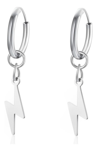 Aretes Argollas Rayo Joya Unisex Plata 950