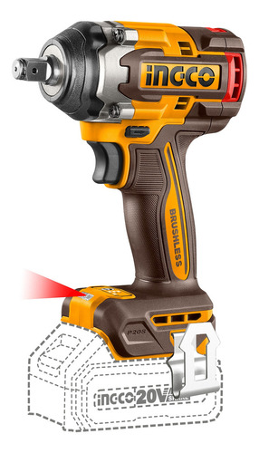 Llave De Impacto 20v M1/2 Brushless Ingco Uciwli2050