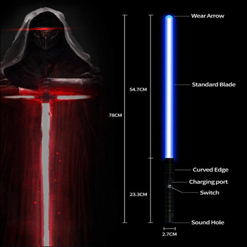 . . Sable De Luz Recargable Cosplay Rgb Adorno Navideño .