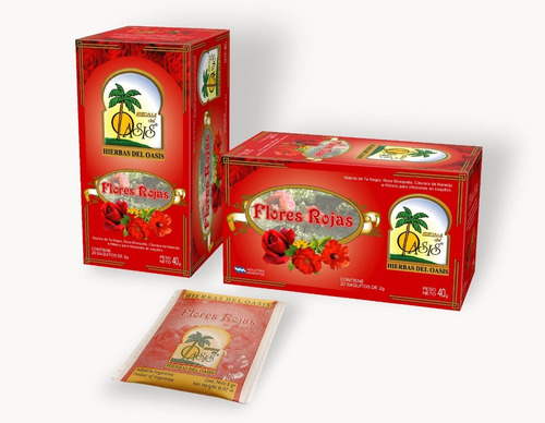 Imagen 2 de 2 de Té Flores Rojas (rosa Mosqueta Hibisco Rosas) Hierbas Oasis